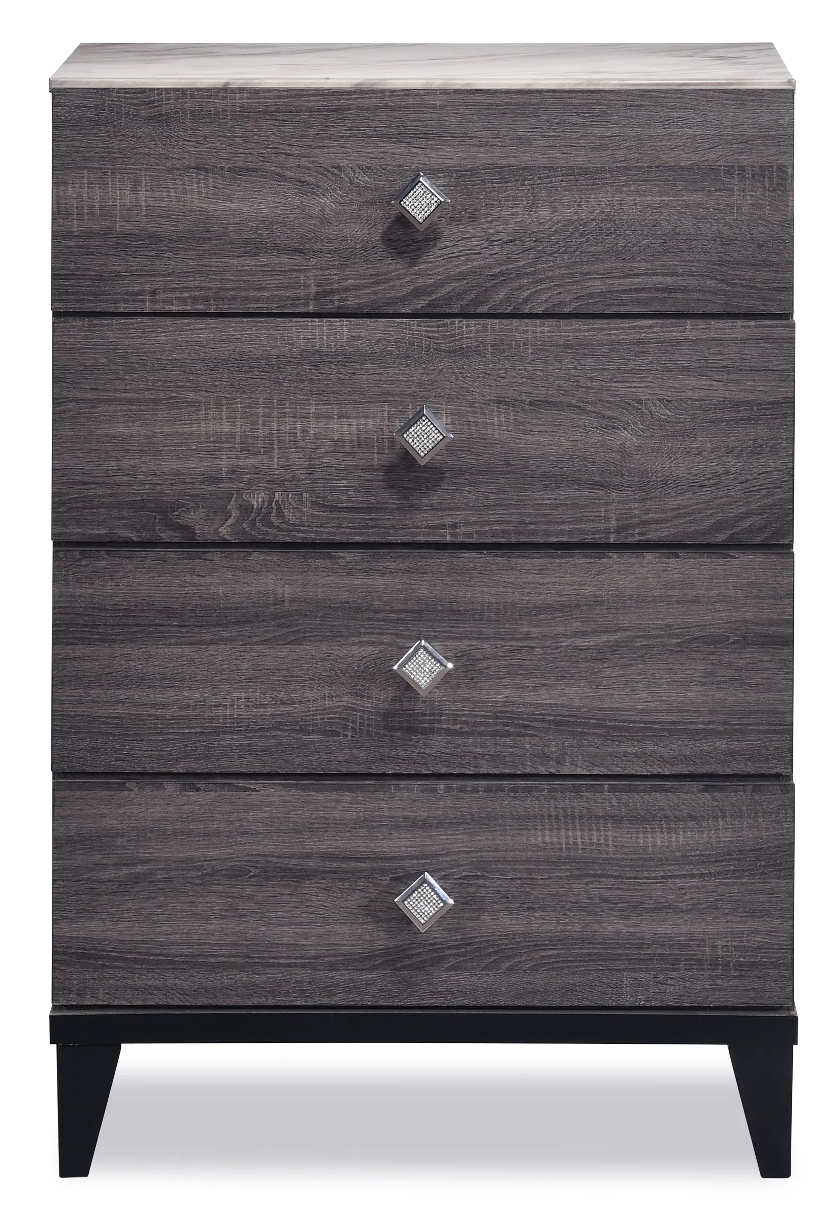 Amber 4 Drawer Chest - Grey, Black