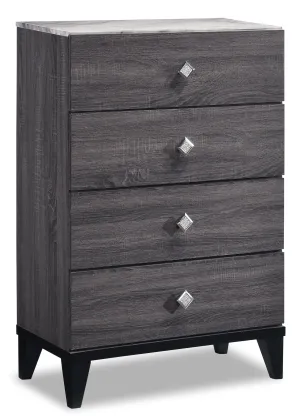 Amber 4 Drawer Chest - Grey, Black