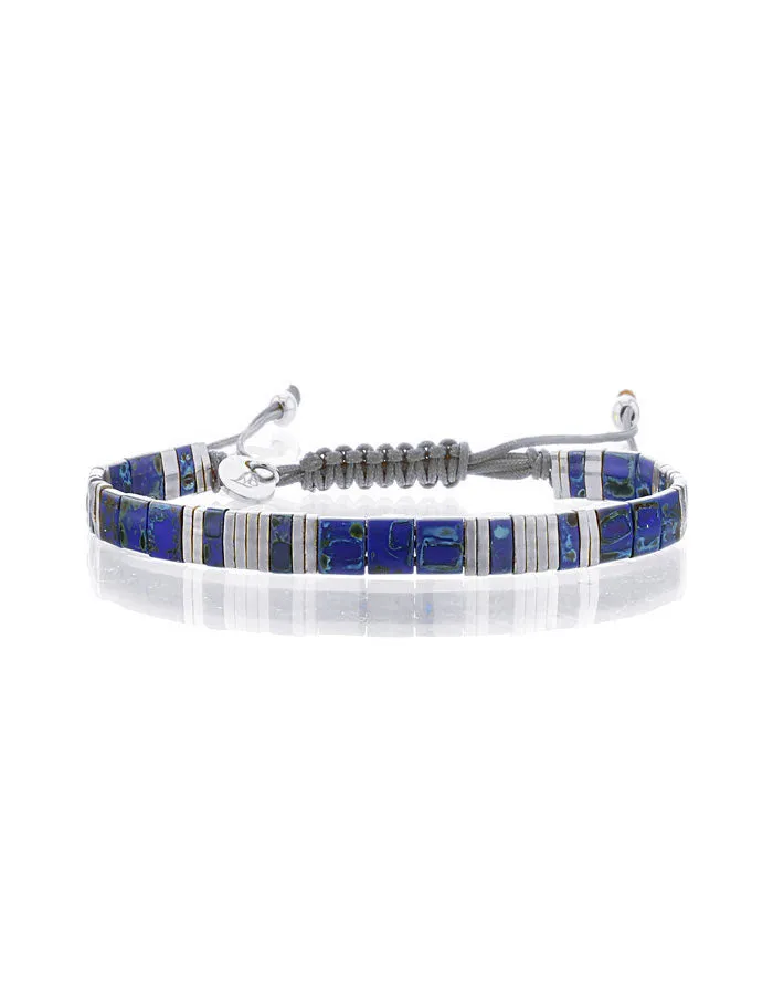 Armbandje Tila Himeji lapis silver