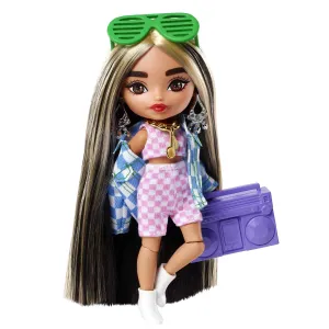 Barbie Extra Minis Boneca Jaqueta jeans xadrez