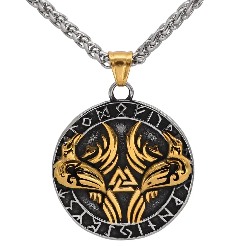 Collier Huginn et Muninn - Corbeaux d'Odin