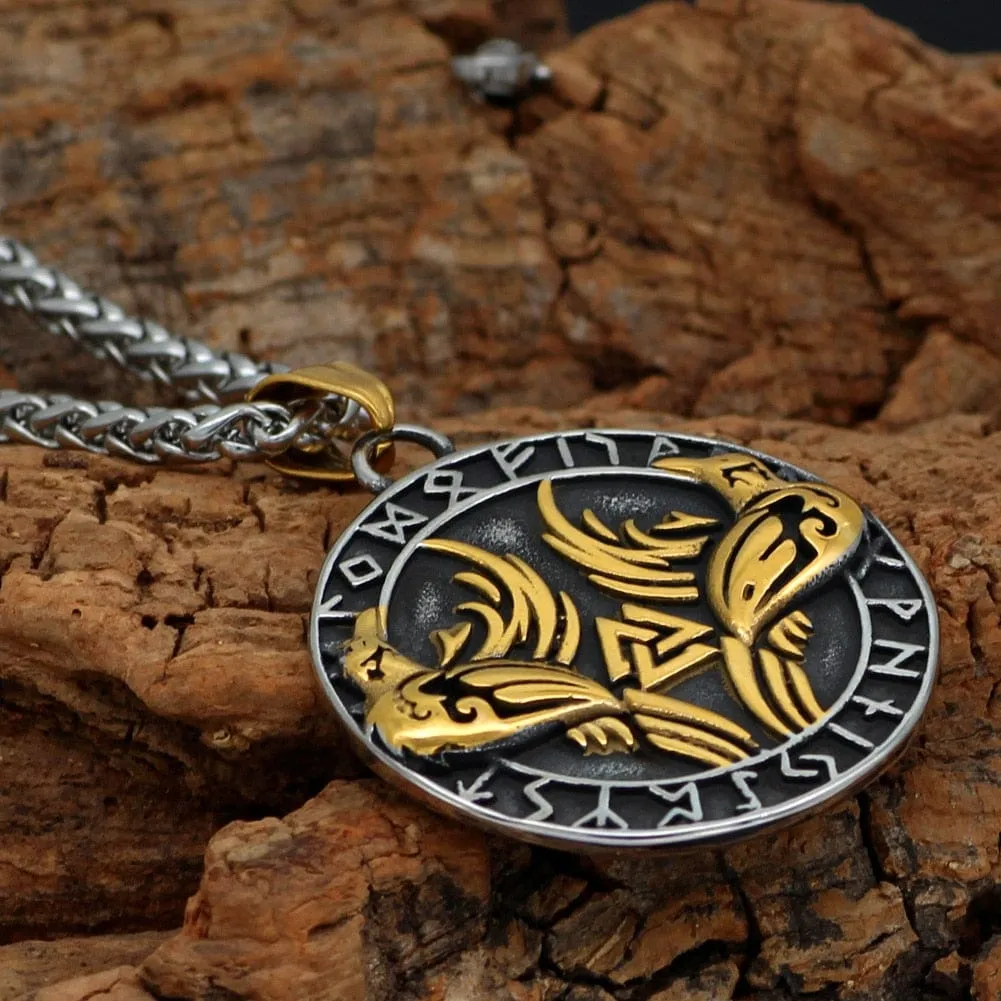 Collier Huginn et Muninn - Corbeaux d'Odin