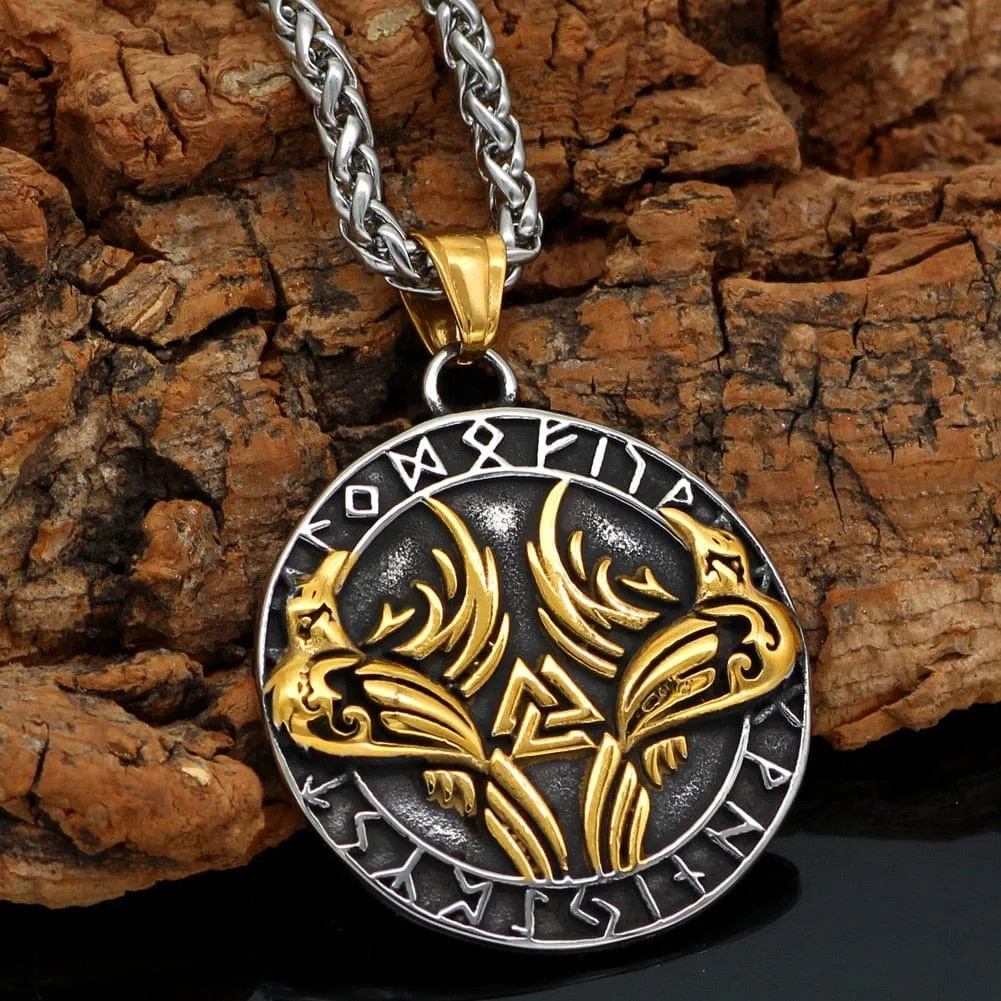 Collier Huginn et Muninn - Corbeaux d'Odin