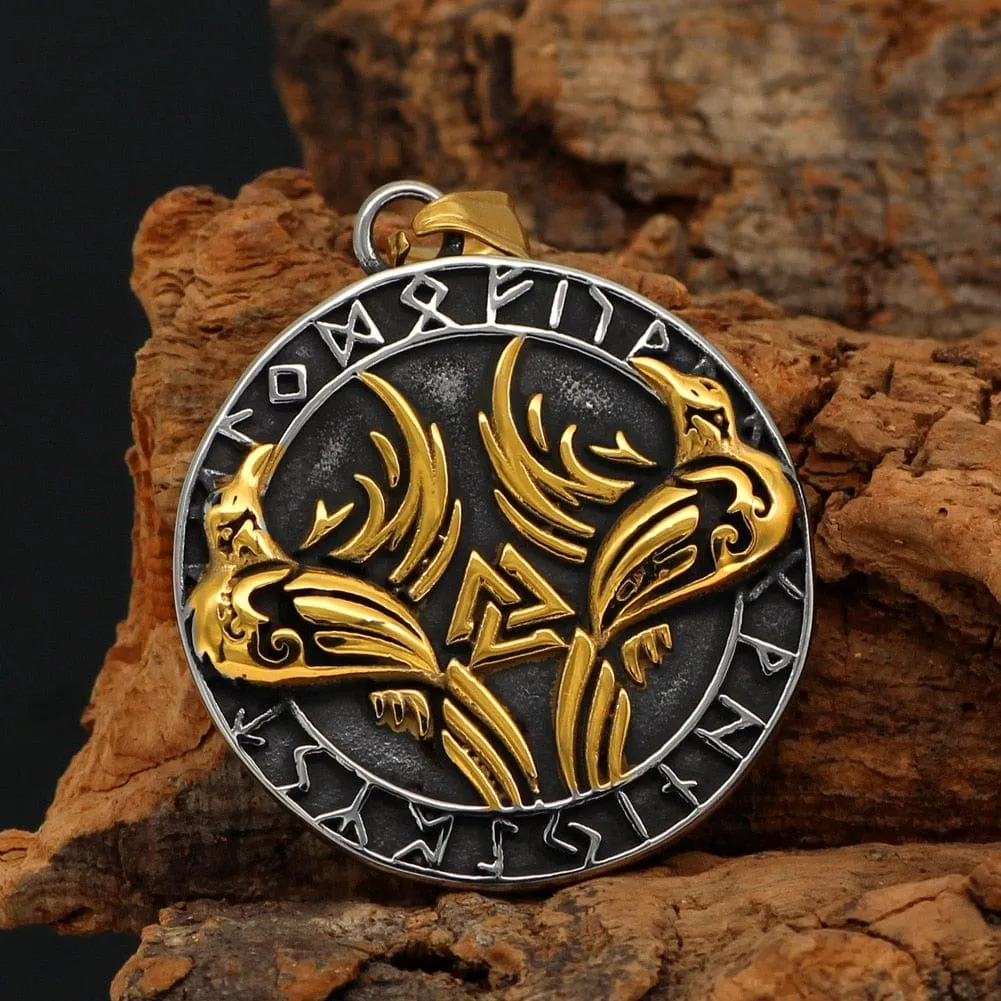 Collier Huginn et Muninn - Corbeaux d'Odin