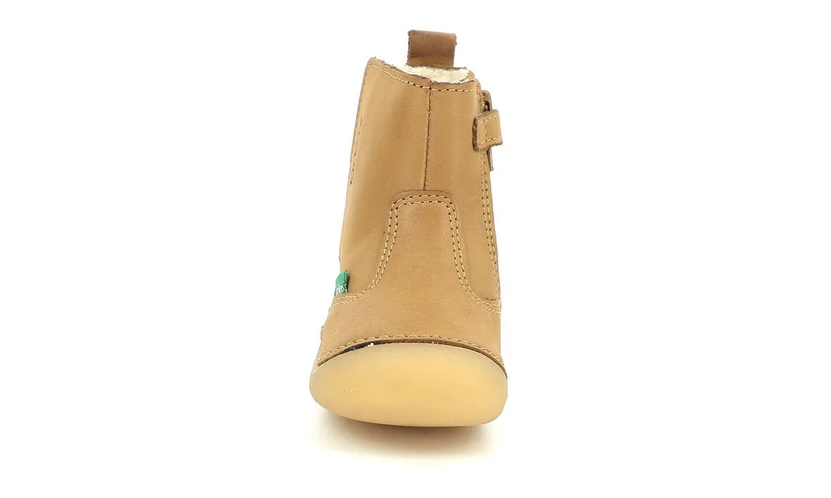 Kickers Socool cho fourrées Camel Clair