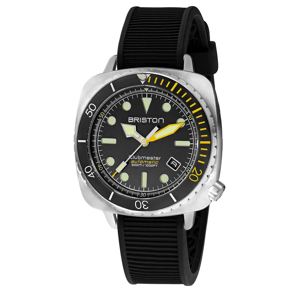 MONTRE BRISTON - CLUBMASTER DIVER PRO ACIER – JAUNE