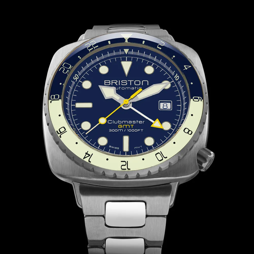 MONTRE BRISTON - CLUBMASTER DIVER PRO GMT ACIER – BLEU