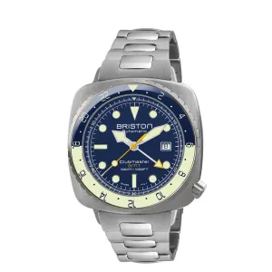 MONTRE BRISTON - CLUBMASTER DIVER PRO GMT ACIER – BLEU