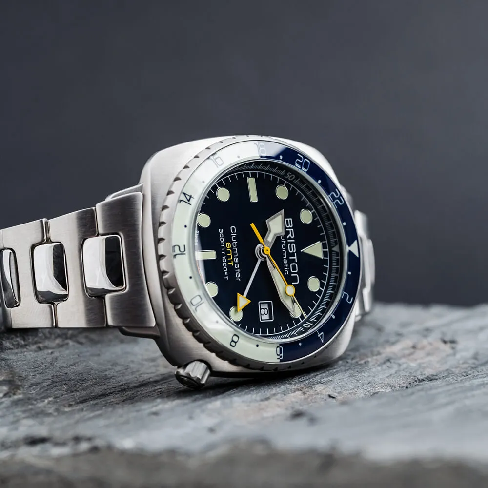 MONTRE BRISTON - CLUBMASTER DIVER PRO GMT ACIER – BLEU