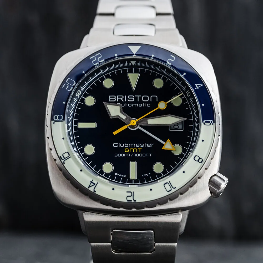 MONTRE BRISTON - CLUBMASTER DIVER PRO GMT ACIER – BLEU