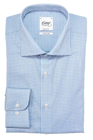 OSCAR OF SWEDEN - Chemise de laine mérinos - Bleu pâle - Regular Fit