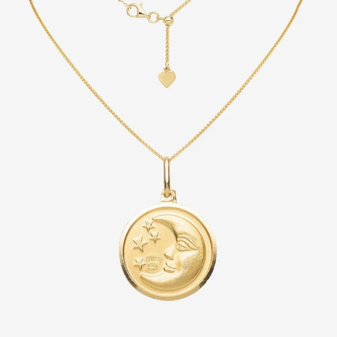 Sun & Moon Reversible Medallion in Gold Vermeil