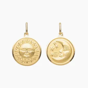 Sun & Moon Reversible Medallion in Gold Vermeil