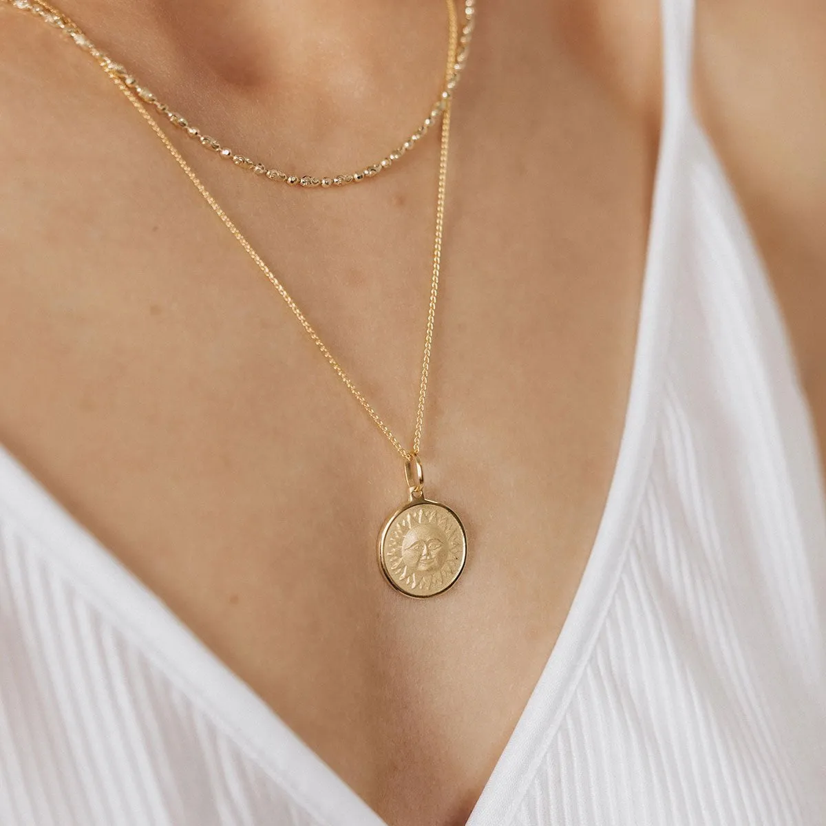 Sun & Moon Reversible Medallion in Gold Vermeil