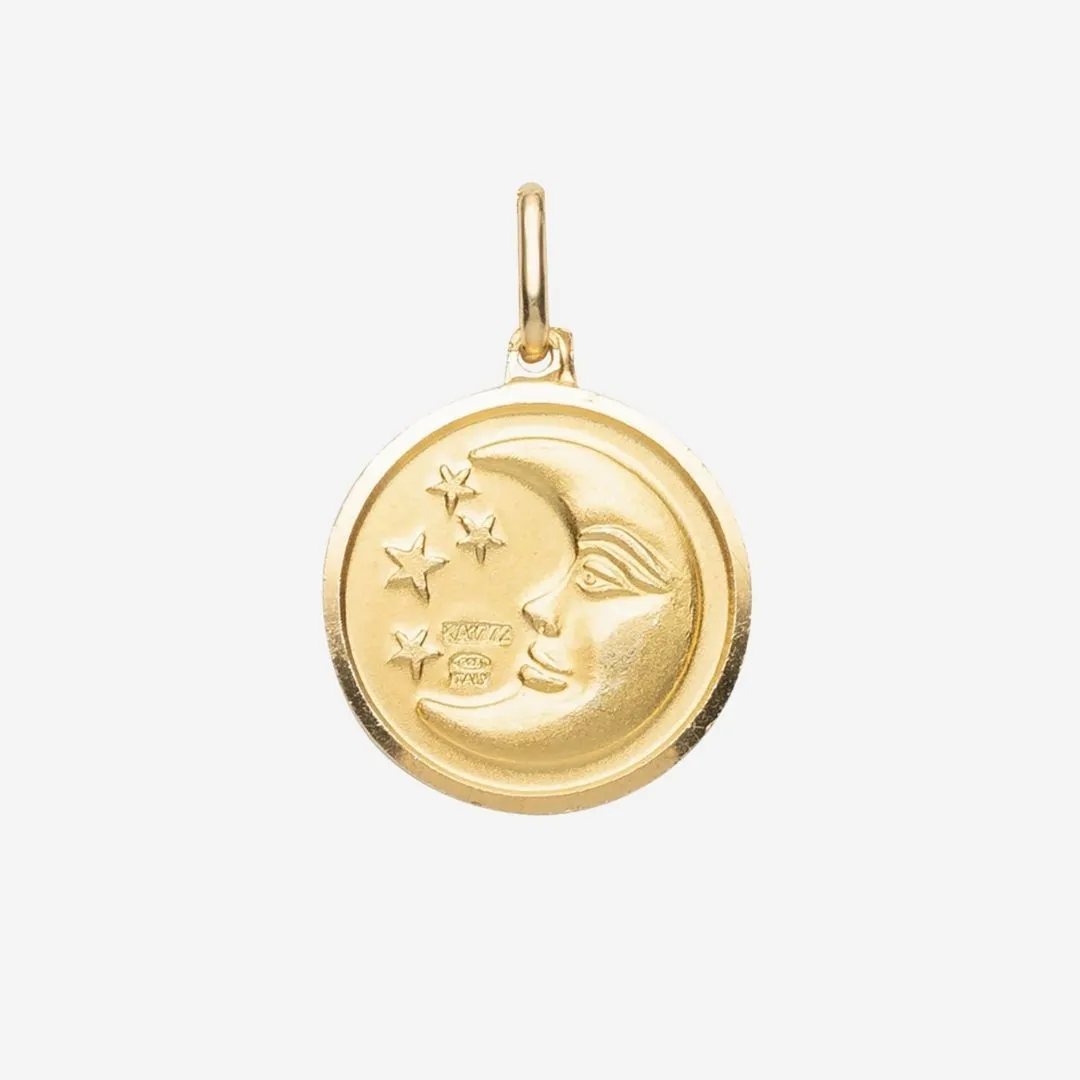 Sun & Moon Reversible Medallion in Gold Vermeil