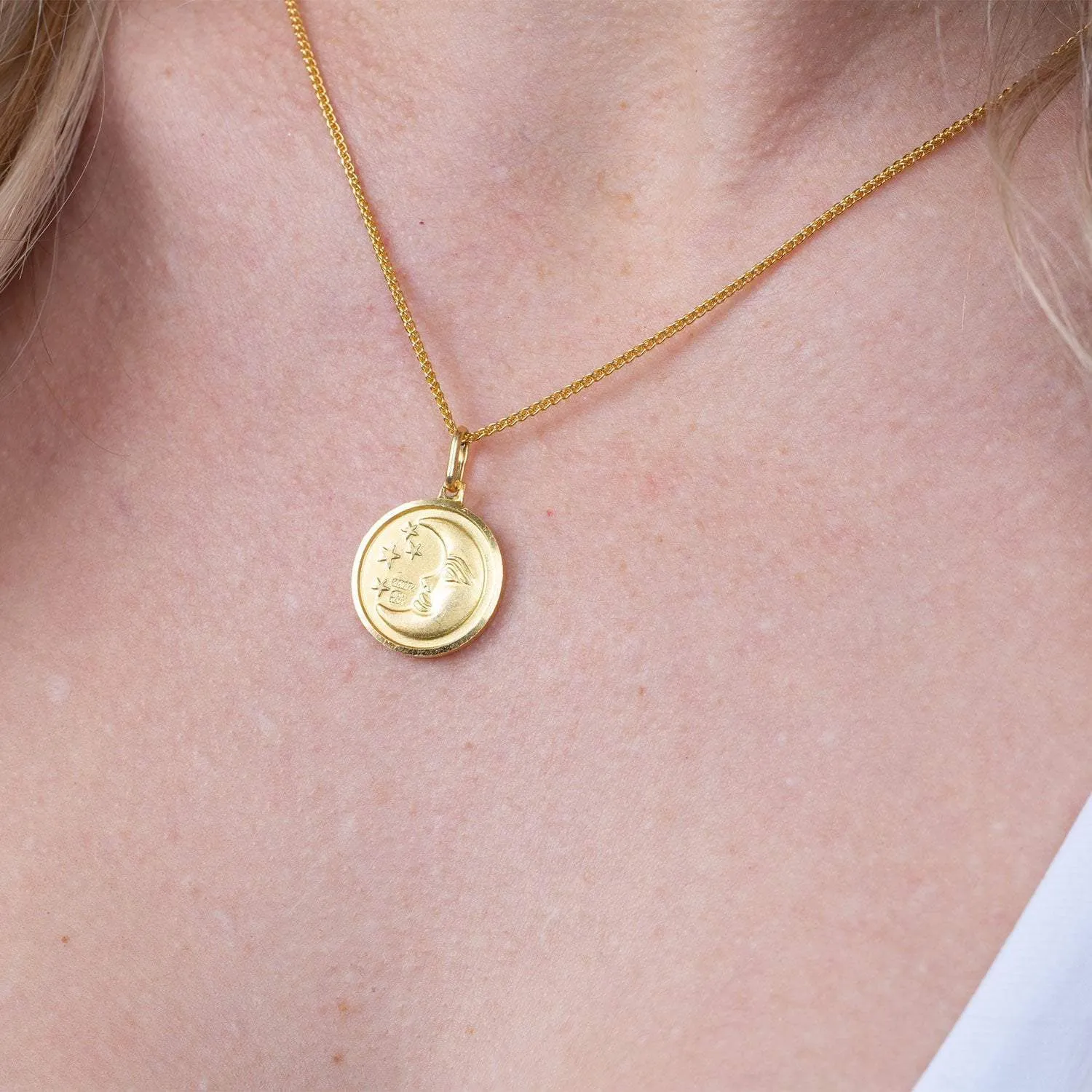 Sun & Moon Reversible Medallion in Gold Vermeil